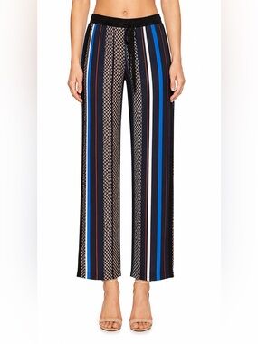 Clover Canyon Multi-Stripe Pants in Blue, Black, White